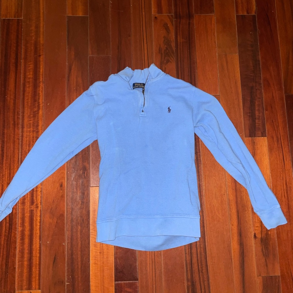 Ralph Lauren boy 1/4 zip pullover sweater blue sz 12-14